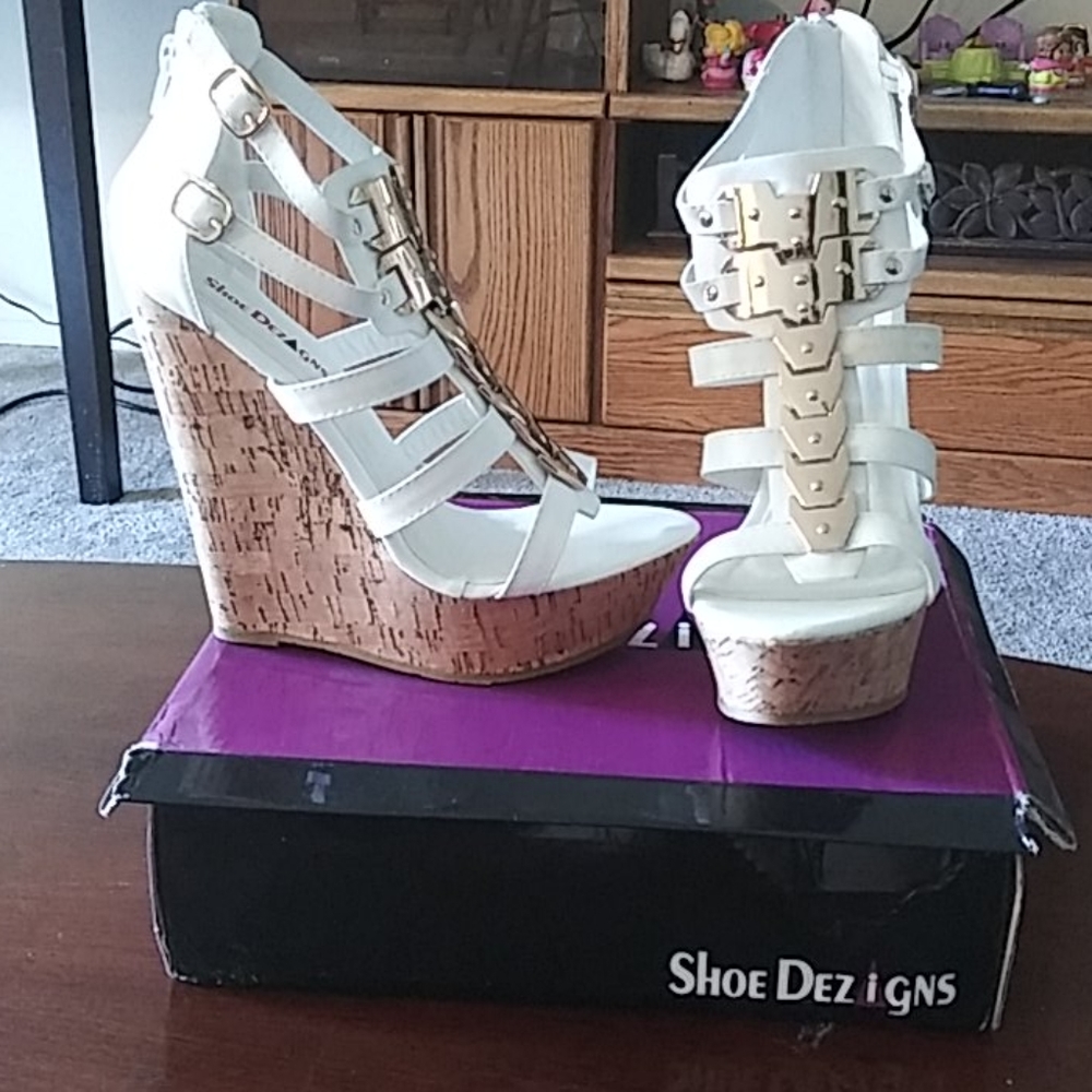 White High wedge shoes
